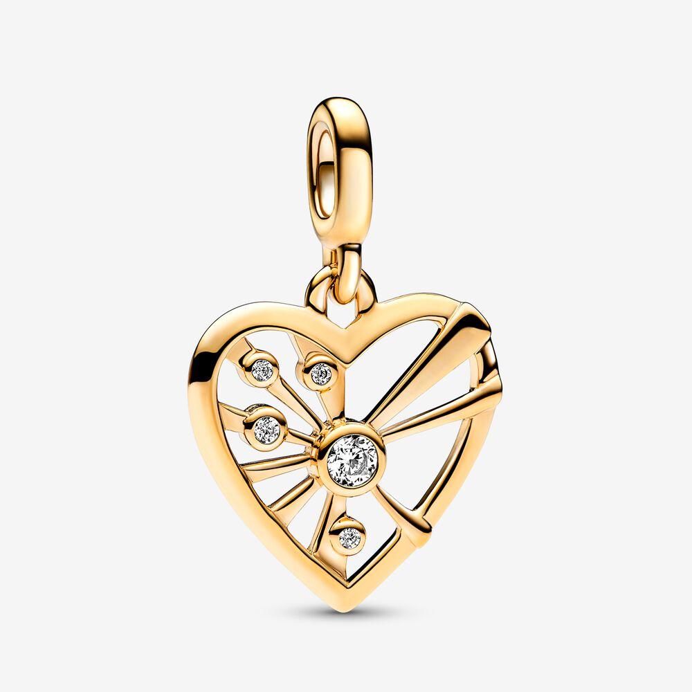 Pandora 14ct Gold Plated Heart Mini Medallion 762691c01