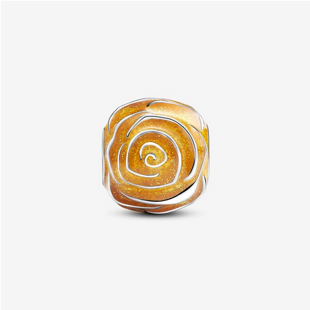 Pandora Sterling Silver Yellow Rose in Bloom Charm 793212c02