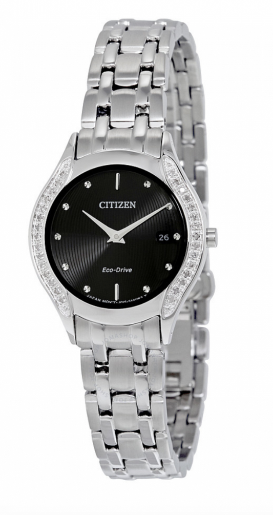 Citizen Stainless Steel Diamond Splash Resistant Eco-Drive Watch Code: GA106057E