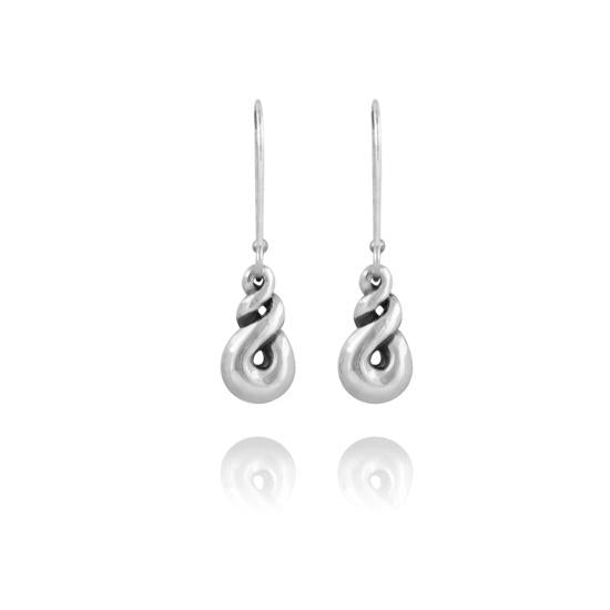 Evolve Sterling Silver Eternity Twist (Friends Always)  Hook Drop Earrings