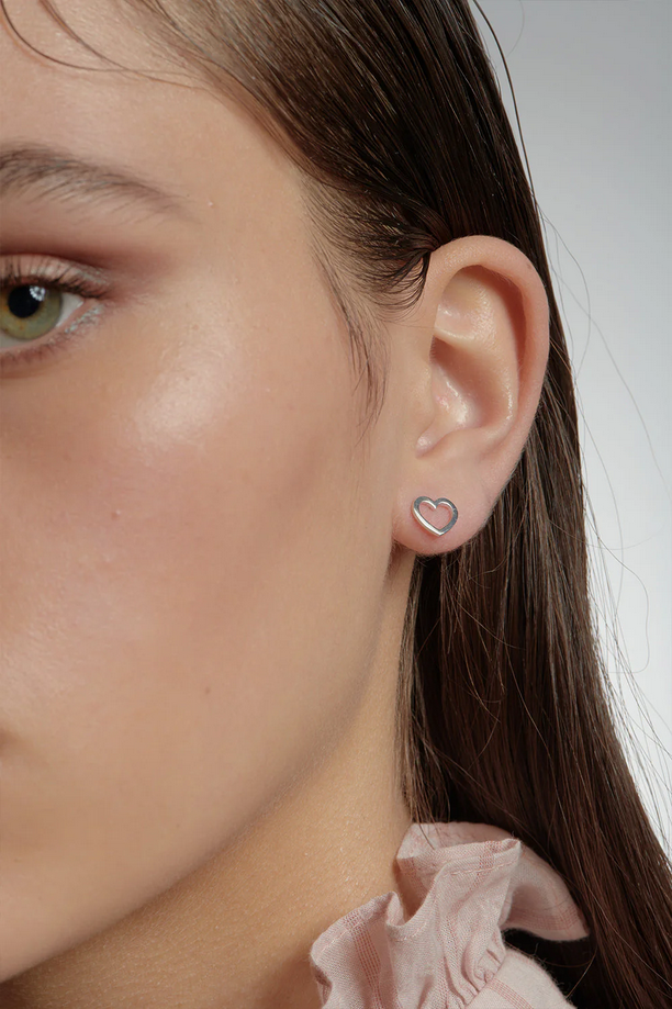 Karen Walker Sterling Silver Mini Heart Stud Earrings