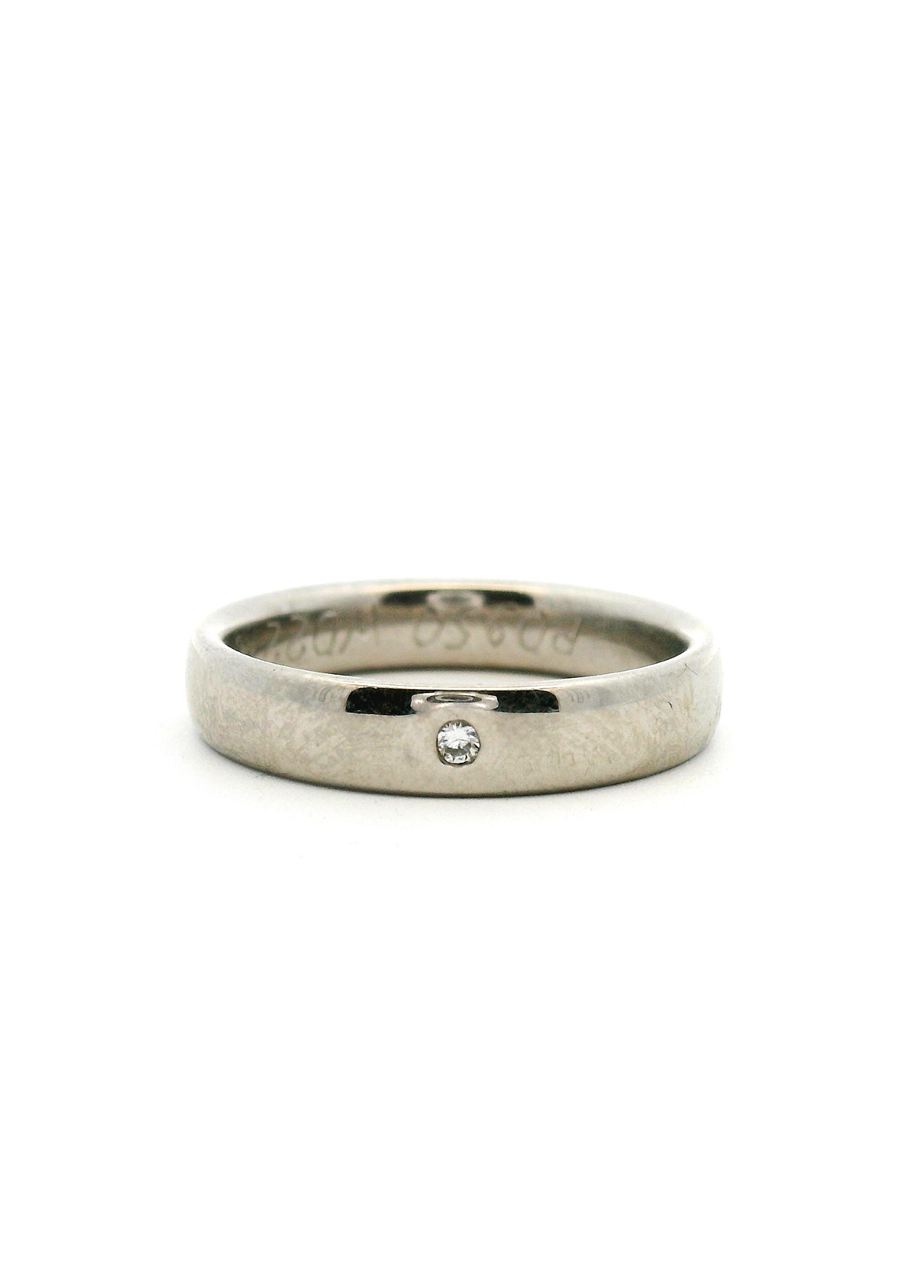 Palladium 4mm Diamond Set Wedding Band Ring