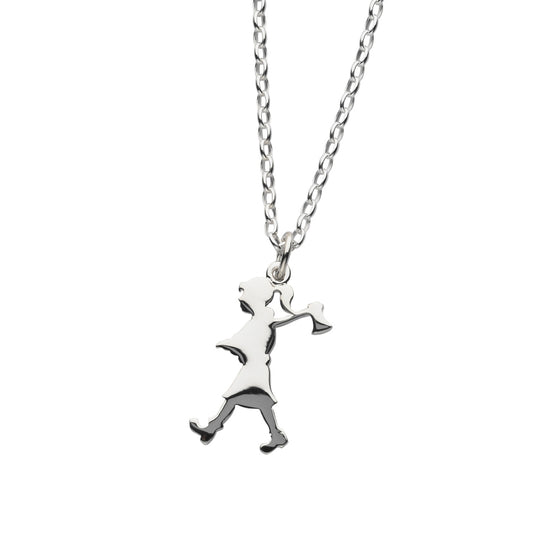 Karen Walker Sterling Silver Girl with Axe Necklace