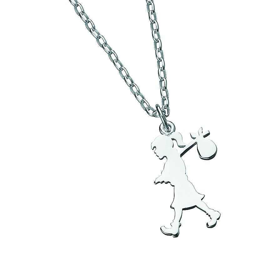 Karen Walker Sterling Silver Large Runaway Girl Pendant Necklace