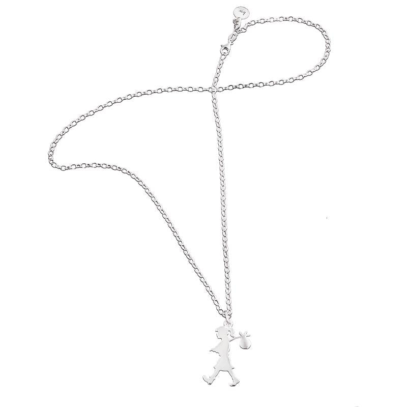 Karen Walker Sterling Silver Large Runaway Girl Pendant Necklace