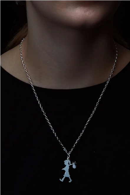 Karen Walker Sterling Silver Large Runaway Girl Pendant Necklace