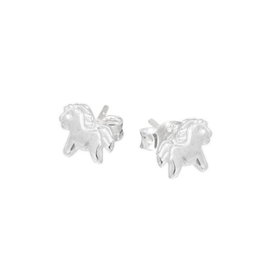 Children's Sterling Silver Pony Stud Earrings
