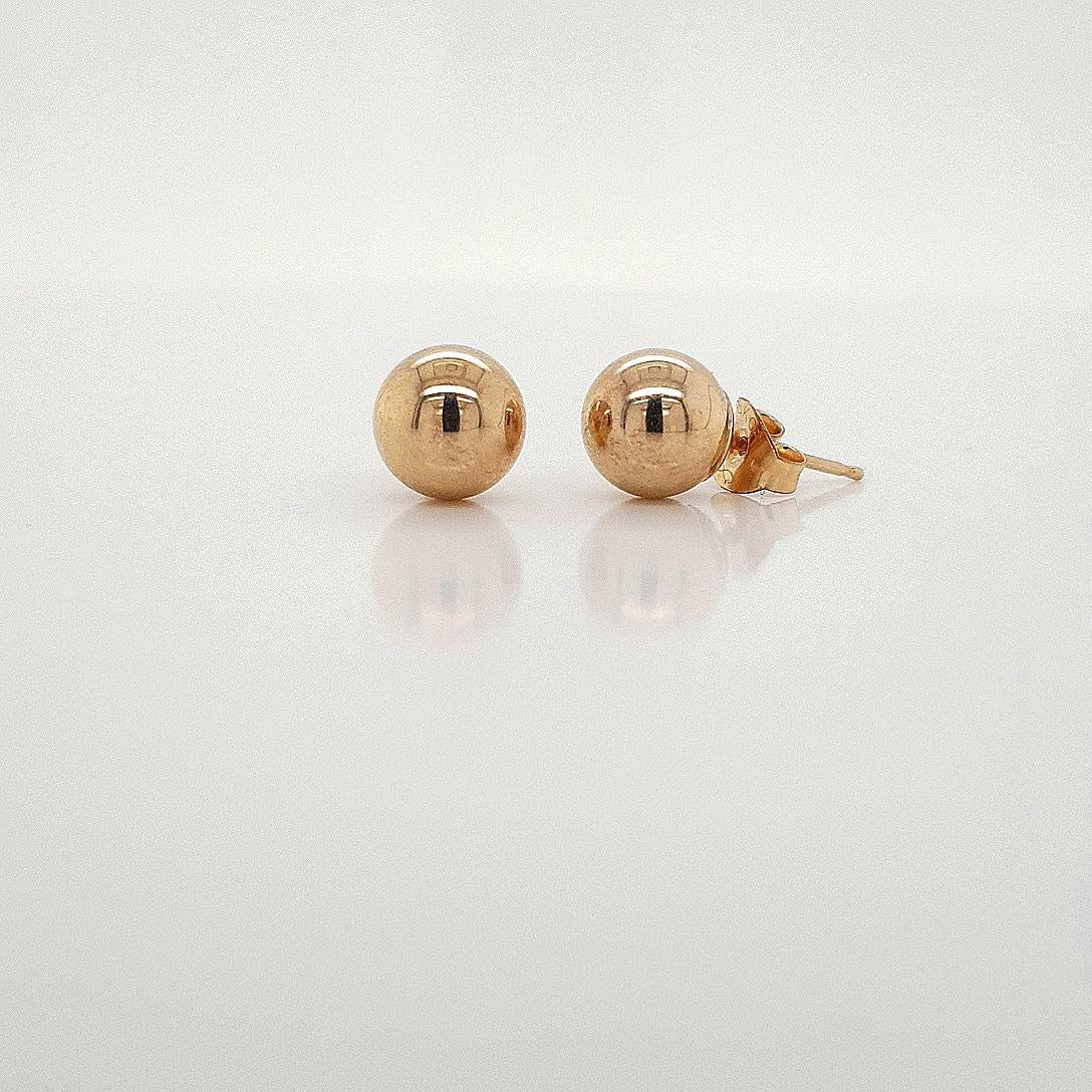 9ct Yellow Gold 7mm Ball Stud Earrings