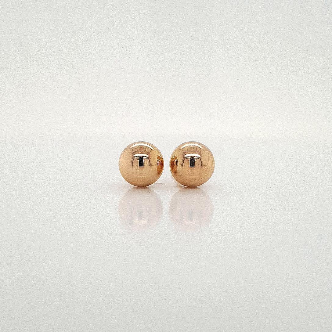 9ct Yellow Gold 8mm Ball Gold Filled Scrolls Stud Earrings