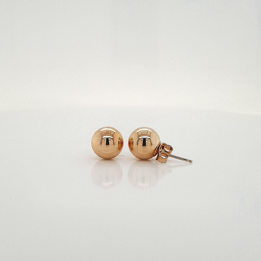 9ct Yellow Gold 8mm Ball Gold Filled Scrolls Stud Earrings