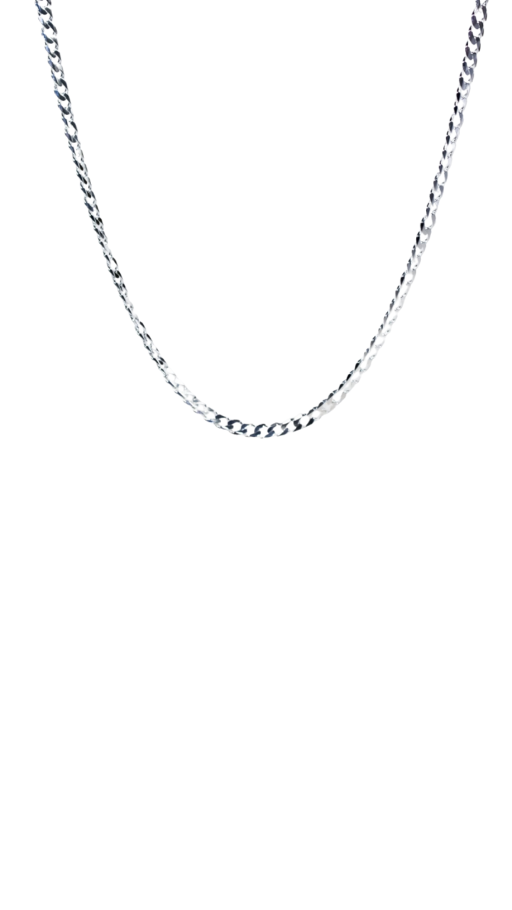 Sterling Silver Bevel Flat Curb Chain