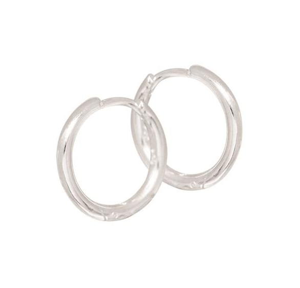 Sterling Silver Plain Round 16mm x 2mm Hoop Earrings