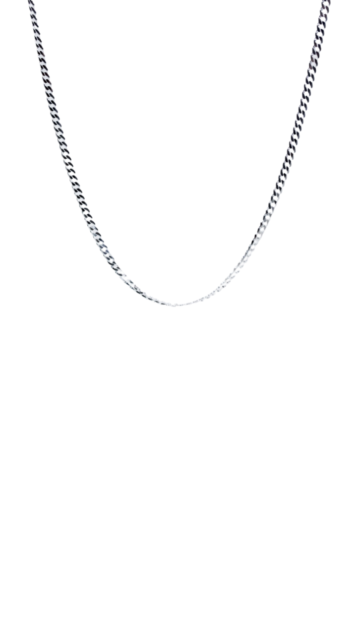 Sterling Silver Flat Bevelled Diamond Cut Curb Chain