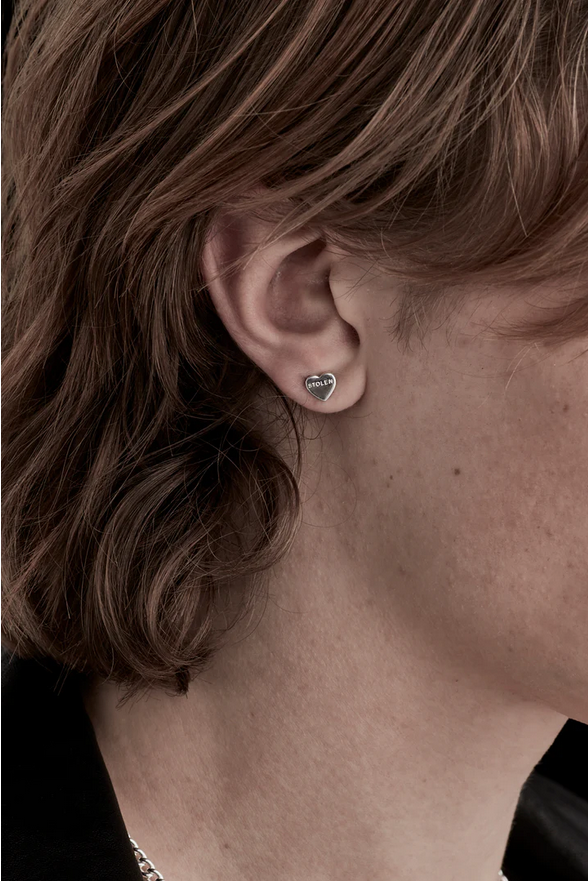 Stolen Girlfriends Club Sterling Silver Stolen Heart Stud Earrings