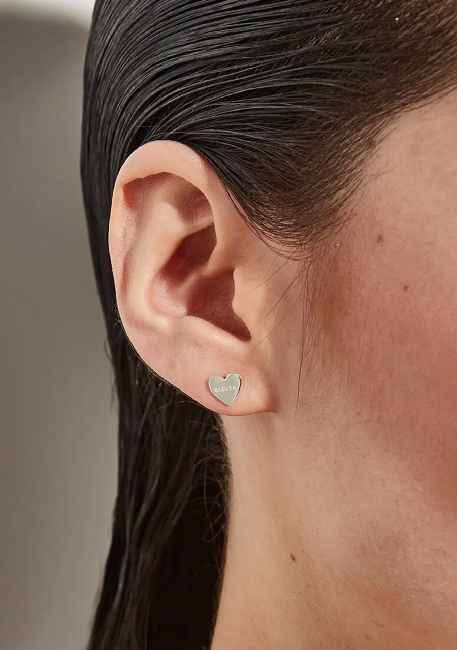 Stolen Girlfriends Club Sterling Silver Stolen Heart Stud Earrings