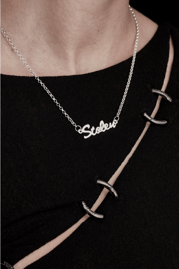 Stolen Girlfriends Club Sterling Silver Stolen Script Necklace