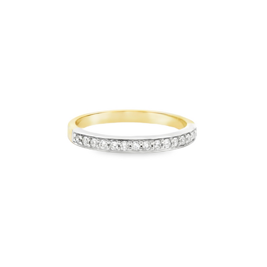 The Blair Setting 18ct Yellow & White Gold Diamond Bead Set Band