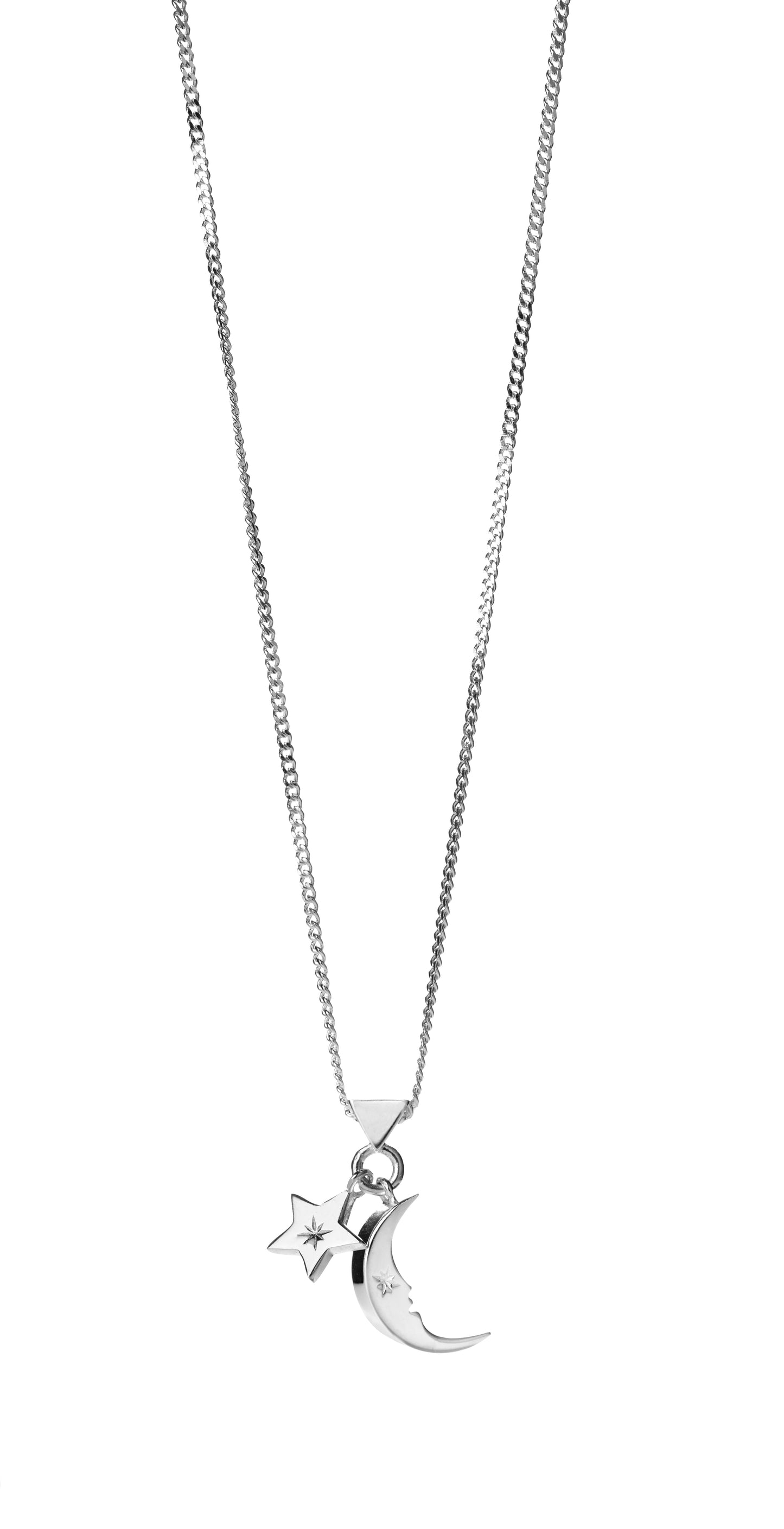 Karen Walker Sterling Silver Moon and Star Necklace