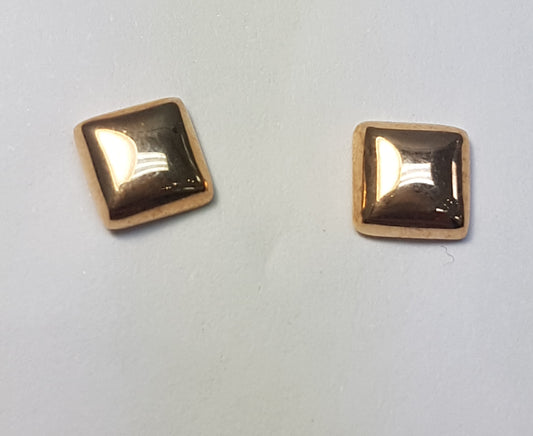 9ct Rose Gold Square Polished Stud Earrings