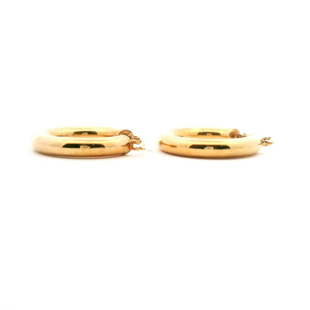 9ct Yellow Gold 4mmx15mm Plain Tube Hoop Earrings