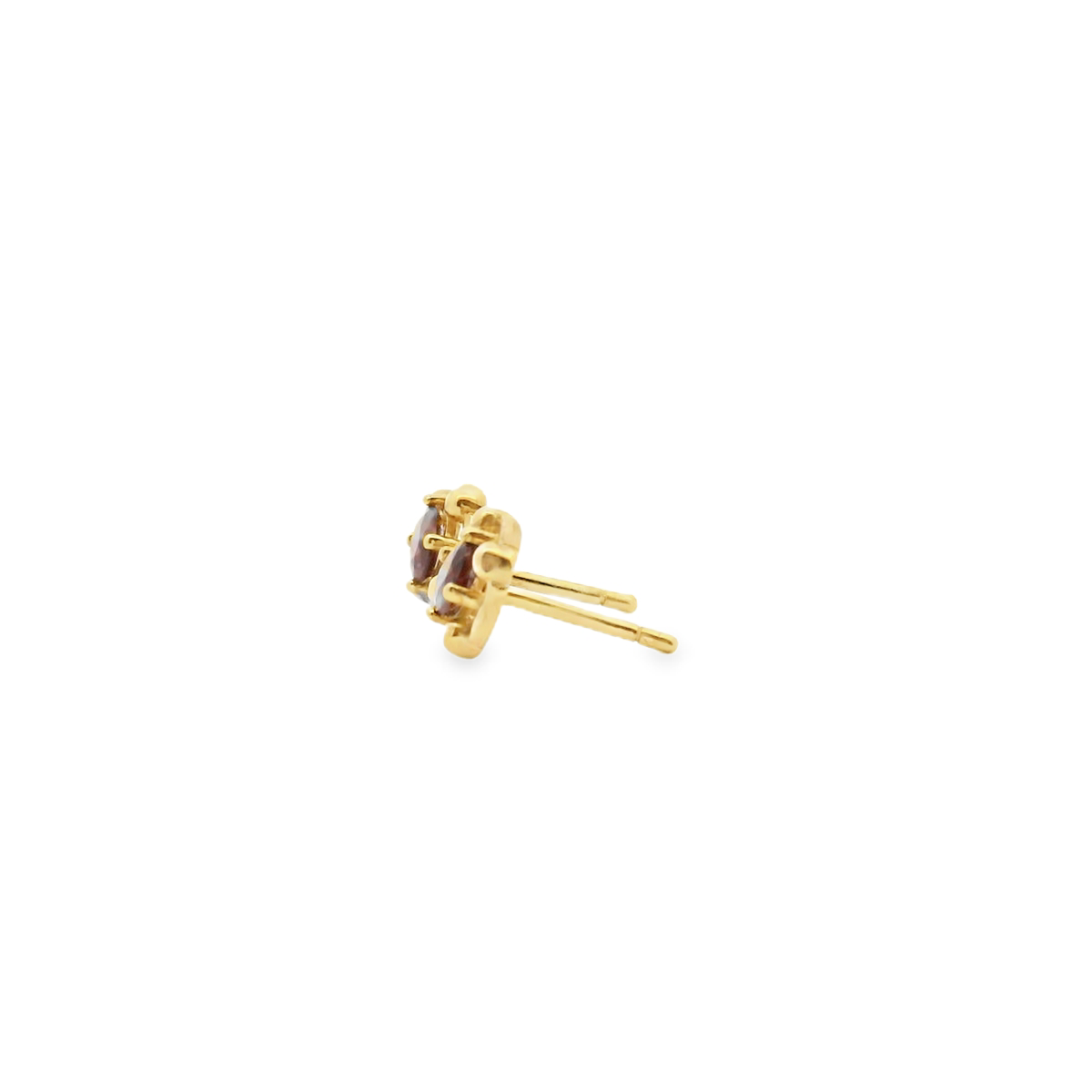 Ruby 9ct Yellow Gold Oval Ruby Claw Set Stud Earrings