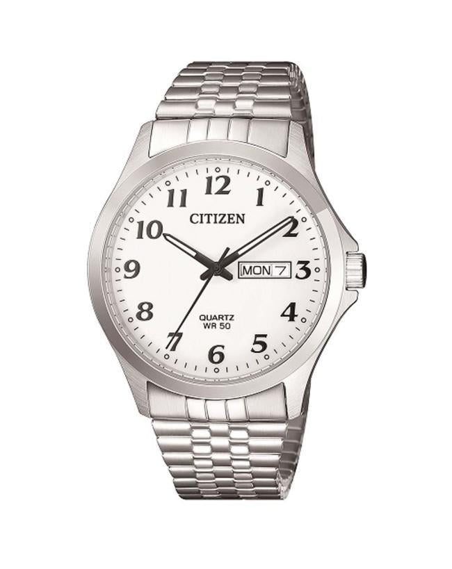 Citizen Stainless Steel Gents White Round Quartz Watch