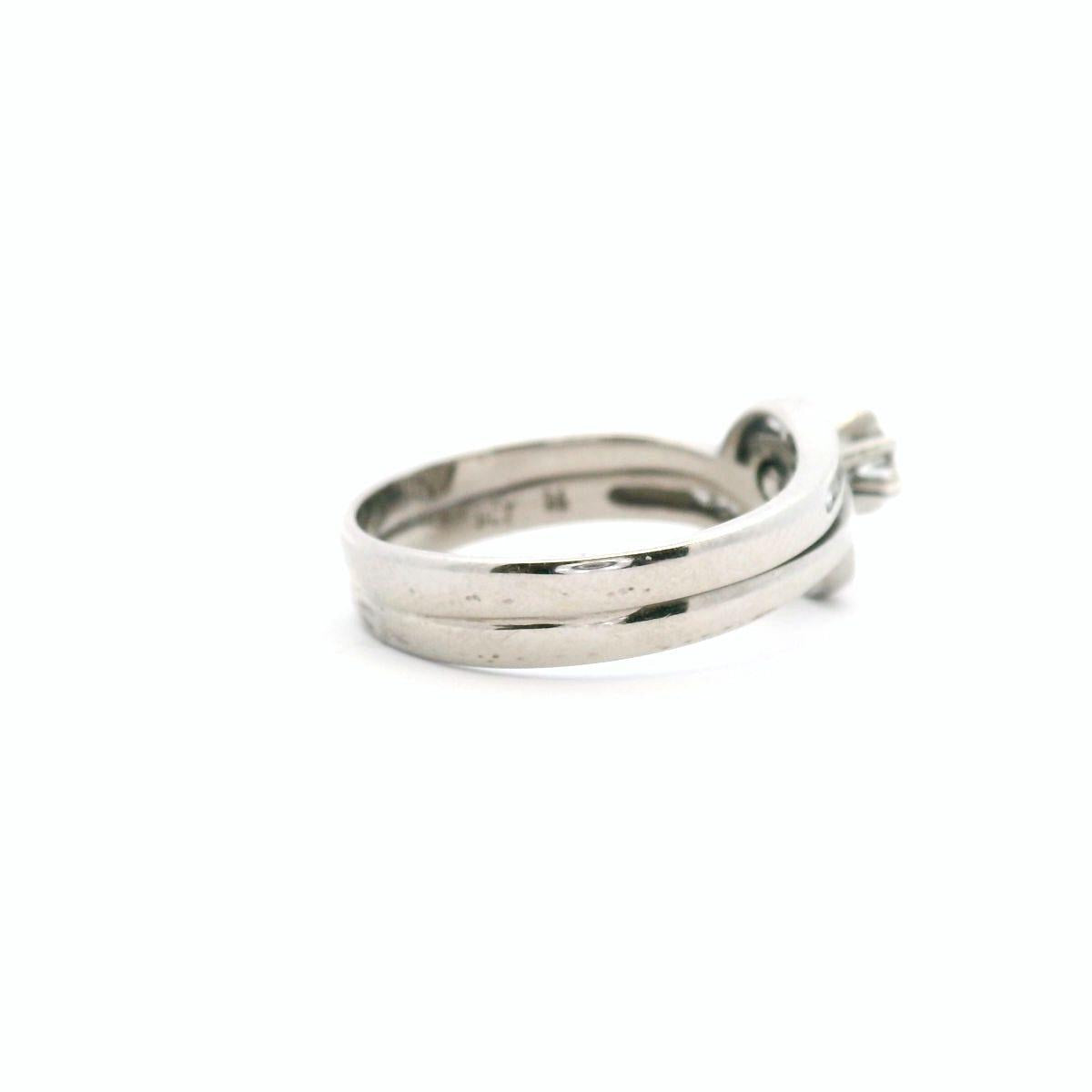 Estate 9ct White Gold Twin Set Solitaire and Band Ring