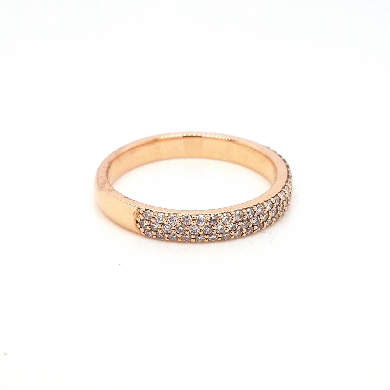 Pink Diamond 18k Rose Gold Pave Ring