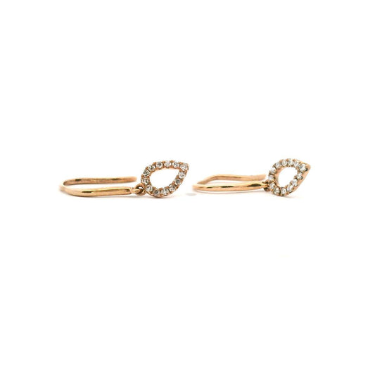 9ct Rose Gold 0.10ct Round Brilliant Diamond Hook Drop Earrings