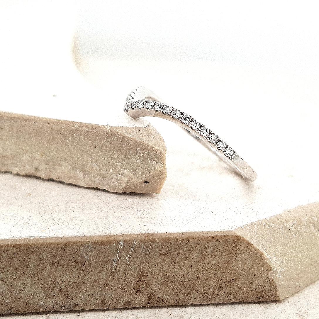 The Scout Setting 9ct White Gold Diamond Curved Band Ring