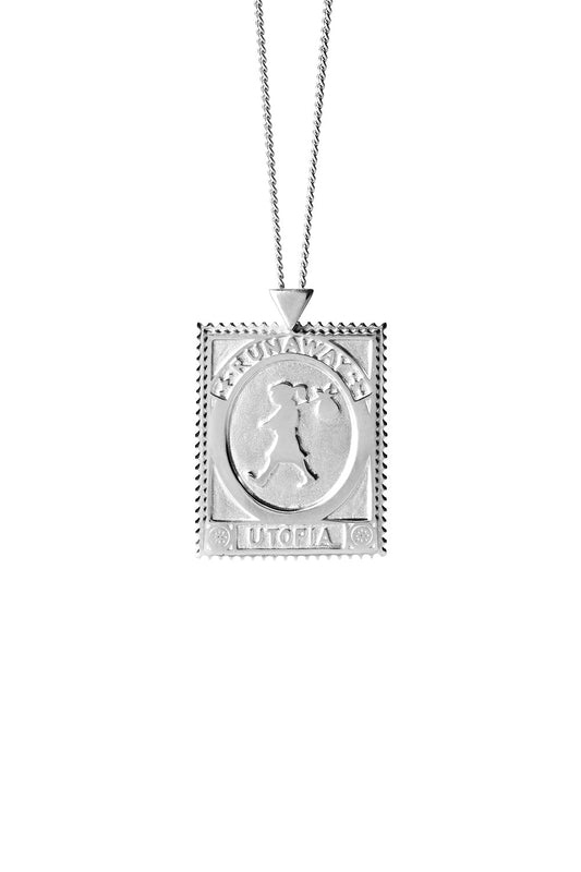 Karen Walker Silver Utopia Stamp Necklace