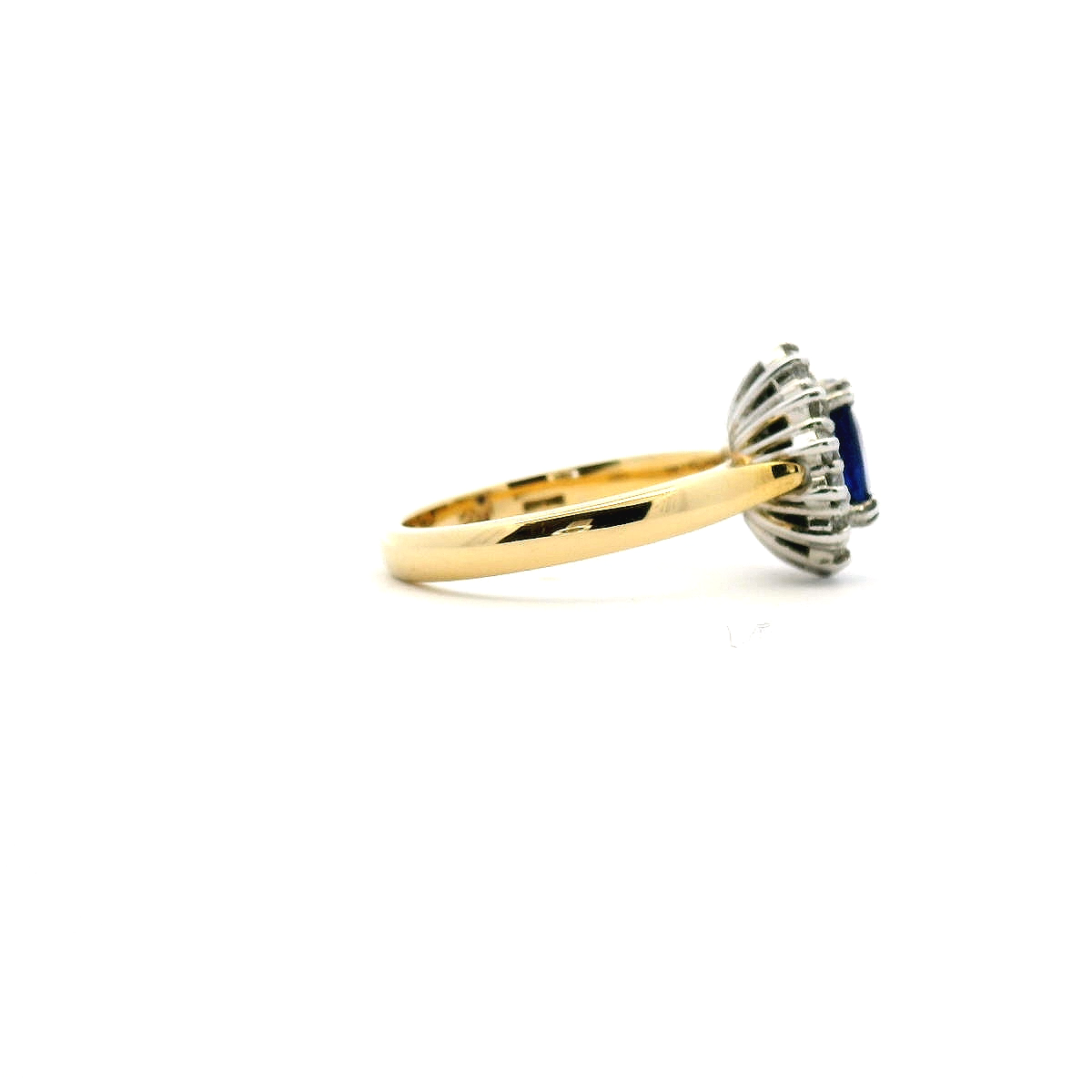 Sapphire & Diamond 18ct Yellow & White Gold Cluster Ring