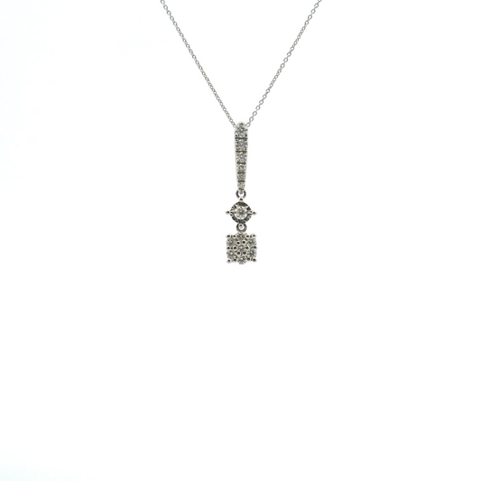 Diamond Drop Pendant 9ct White Gold