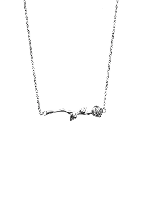 Stolen Girlfriends Club Sterling Silver Rose Bar Necklace