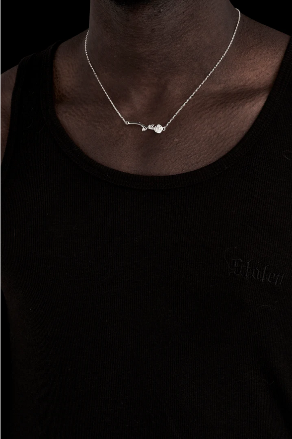 Stolen Girlfriends Club Sterling Silver Rose Bar Necklace