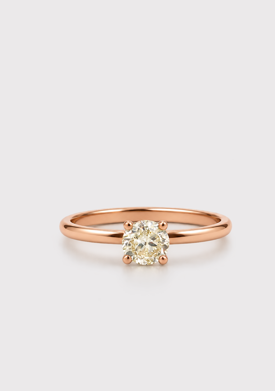 9ct Rose Gold 0.40ct Round Brilliant Claw Set Diamond Solitaire Ring