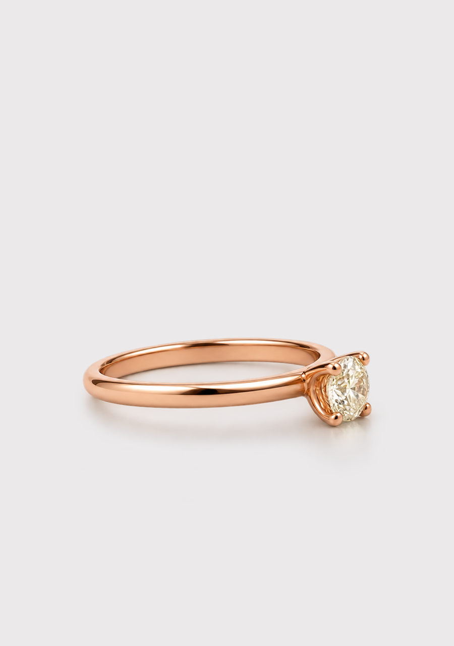 9ct Rose Gold 0.40ct Round Brilliant Claw Set Diamond Solitaire Ring