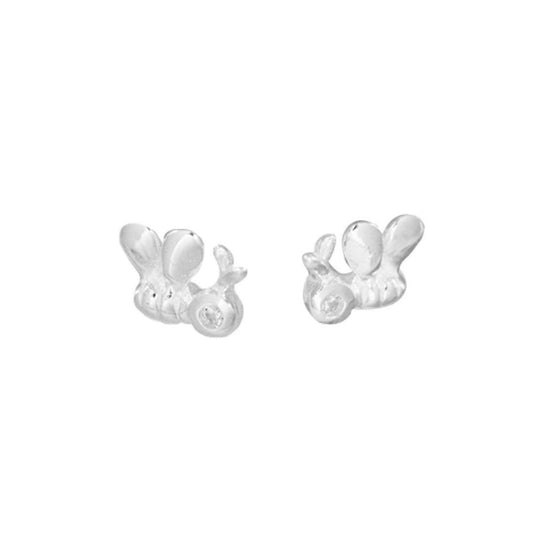 Children's Sterling Silver Cubic Zirconia Bee Stud Earrings