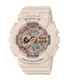 Baby-G Pink / Beige Water Resistant 100m Quartz Watch Code: BA110CP-4A