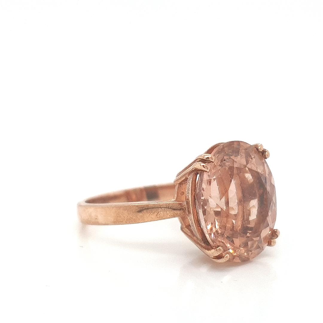 Morganite 9k Rose Gold Solitaire Ring