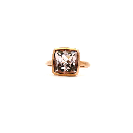 Morganite 9ct Rose Gold Bezel Set Ring