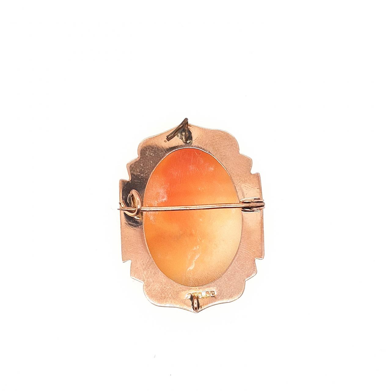 Estate 9ct Rose Gold Cameo Brooch