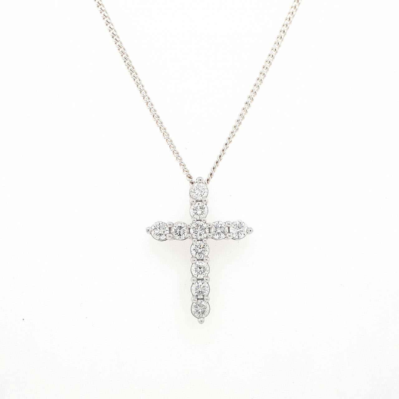 10ct White Gold Diamond Cross Pendant ONLY