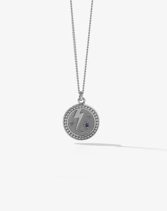 Meadowlark Sterling Silver Blue Sapphire Strength Amulet Necklace