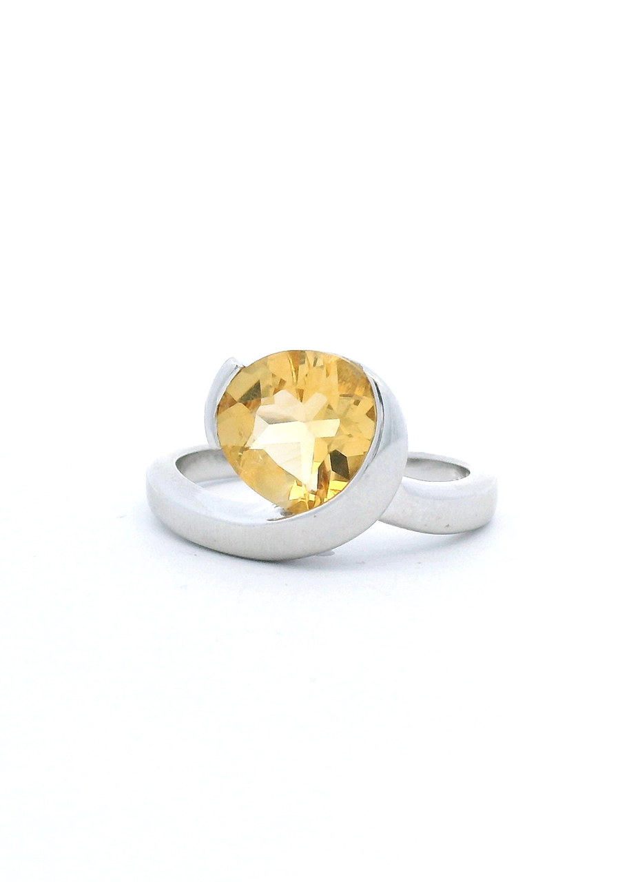 Sterling Silver Citrine Dress Ring