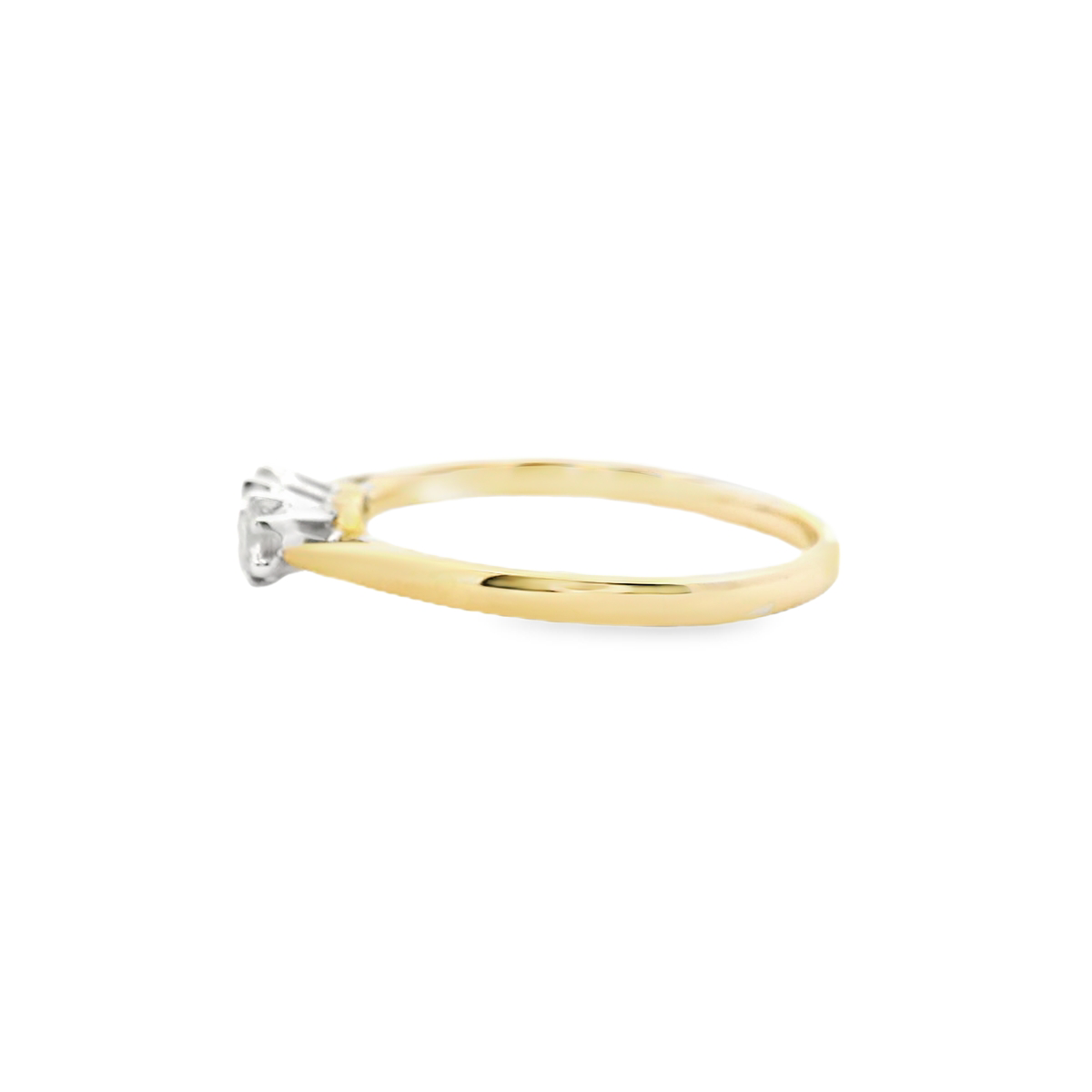 9ct Yellow Gold Diamond Three Stone Ring