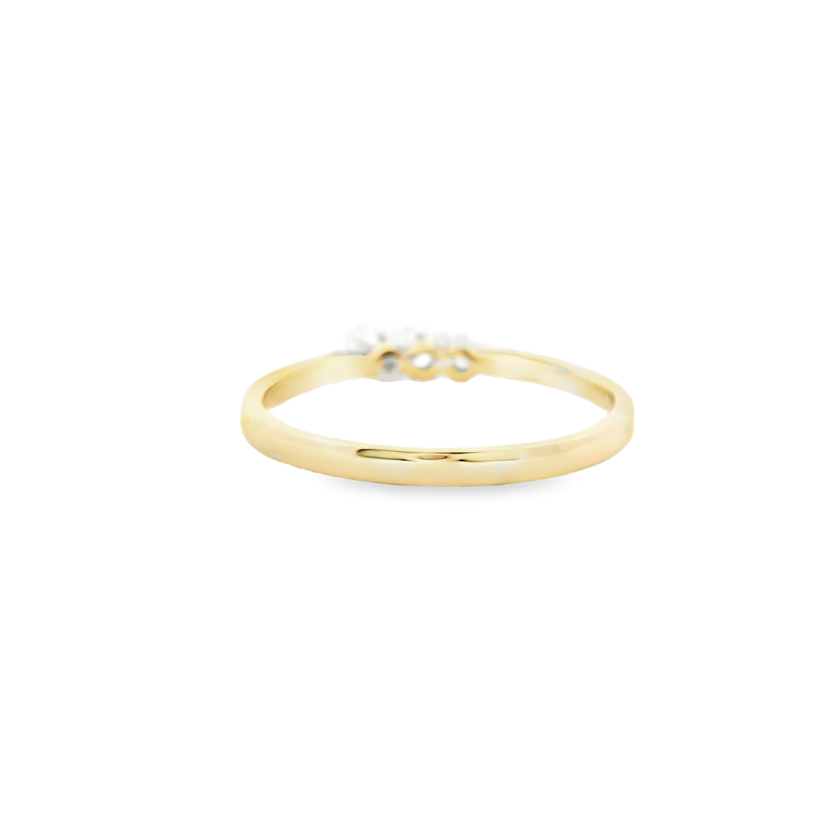 9ct Yellow Gold Diamond Three Stone Ring