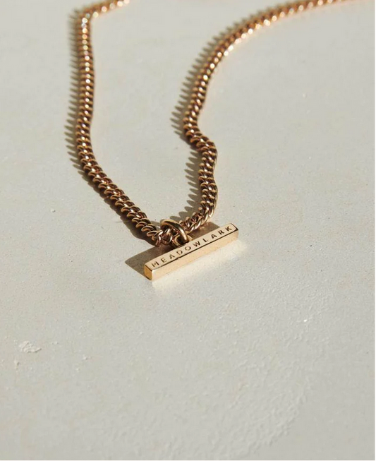 Meadowlark Gold Plated Petite Fob Necklace
