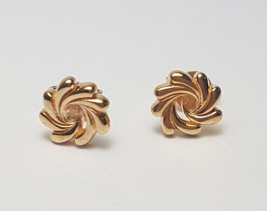 9ct Rose Gold Swirl Stud Earrings