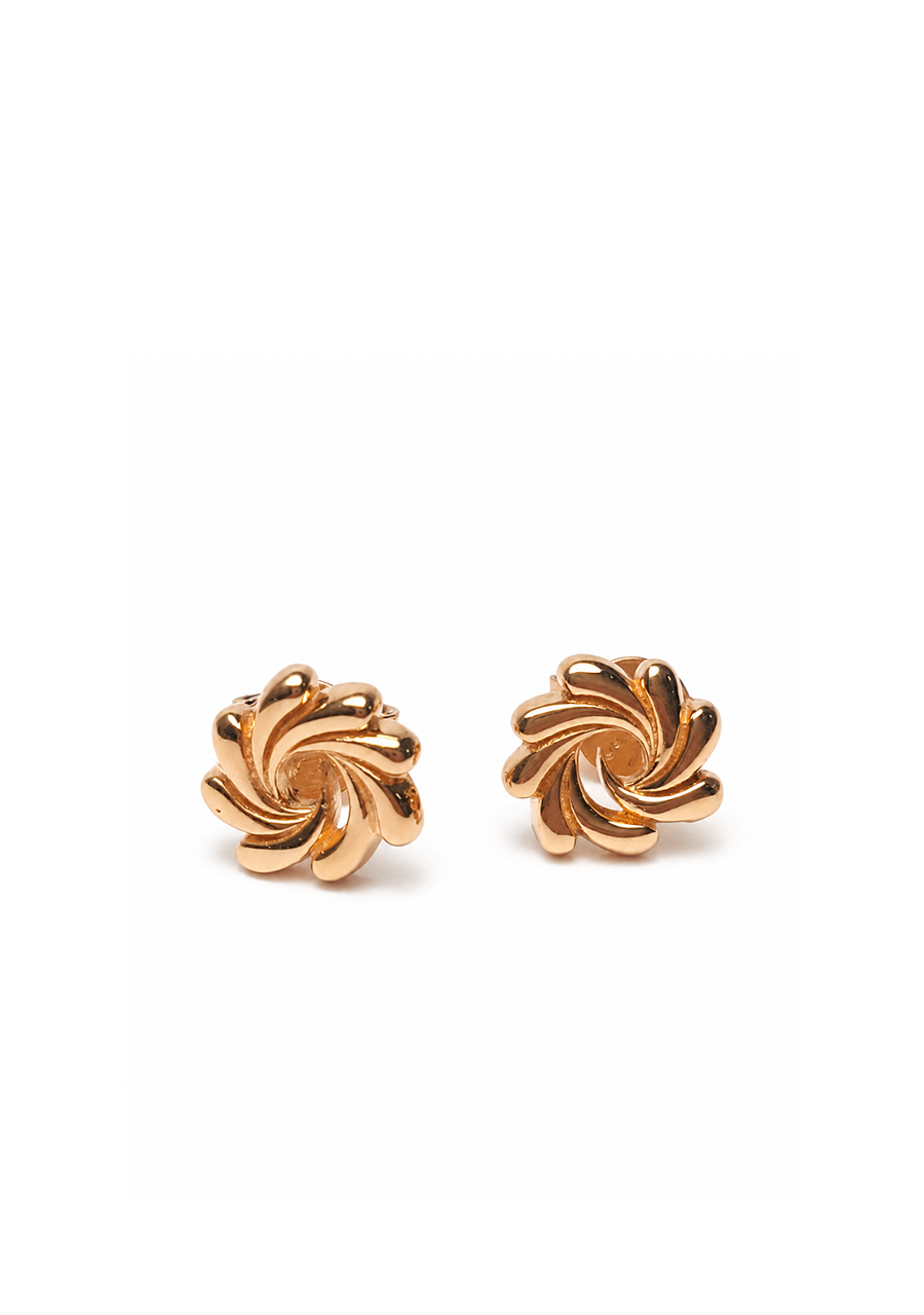 9ct Rose Gold Swirl Stud Earrings